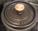 A picture of step 5 of Waterless Nikujaga (Simmered Meat and Potatoes) in a Staub Cocotte.
