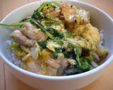 A picture of step 6 of Quick, Easy and Creamy Chicken and Egg Rice Bowl.