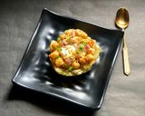 A picture of step 6 of Raw Banana Katori Chaat.