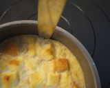 A picture of step 7 of Bread Pudding Cake with Caramelized Bananas.