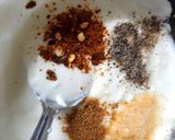 A picture of step 3 of Mexican yogurt dip.