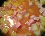 A picture of step 4 of Shrimp, Spam, and Pineapple Soup.