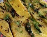 A picture of step 9 of Moong Dal Dhokla.