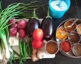 A picture of step 1 of (Brinjal)Baigan ka Bharta in Green Onions.