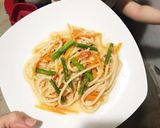 Hình bước làm 5 của món Mỳ ý sốt tôm rau củ