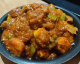 A picture of step 7 of Kadai paneer.