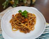 Gambar langkah 4 resipi Fettuccine Sos Tomato Cendawan Ber daging.