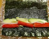 A picture of step 6 of California Rolls.