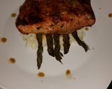 A picture of step 9 of Grilled Honey Balsamic Pork Loin with Smokey Garlic Mashed Potatoes and Chili Dusted Aspargus.