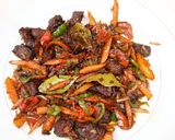 A picture of step 5 of Beef and coconut stir fry.