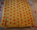 A picture of step 7 of Polka Dot Bavarois Doll Festival Cake.