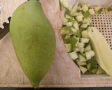 A picture of step 1 of Instant cut Mangoe Pickle.