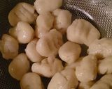 A picture of step 3 of Taro Root "Hittsumi" Gnocchi with Sesame Sauce.
