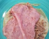 Foto del paso 6 de la receta: Huevos rancheros con jamón y frijoles refritos