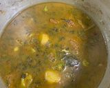 A picture of step 8 of Palak gosht.