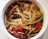 A picture of step 3 of Sweet Onion and Firefly Squid Marinated in Balsamic Vinegar.