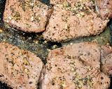 A picture of step 2 of My Garlic & Basil Steak on a Baget 🤩🤩🤩.