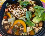 A picture of step 2 of Sukiyaki Hot Pot (with Sake).