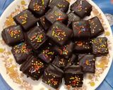 A picture of step 5 of Chocolate coated waffers........ 🍫🍫🍫.