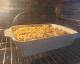 A picture of step 7 of Nudel Auflauf - baked pasta with cheese and ham.