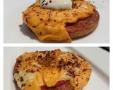 A picture of step 5 of Spam Pizza Top Blue Cheese Sauce.