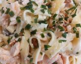 Une image de l'étape 10 de Tagliatelles boursin saumon.