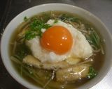 A picture of step 5 of Tsukimi Tororo Soba - Grated Yam and Raw Egg Soba Noodles.