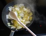 A picture of step 1 of Warm Soy Risotto with Chinese Cabbage.