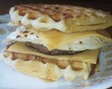 A picture of step 5 of Ultimate Breakfast Banana Waffle Sandwich.