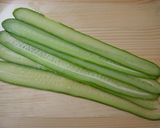 A picture of step 1 of Cucumber Ribbon Pinchos.