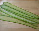 A picture of step 1 of Cucumber Ribbon Pinchos.