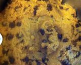 A picture of step 5 of Grandmas peanut butter chocolate chip cookies.