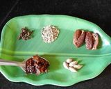 A picture of step 1 of Khili Paan and Dry Dates.