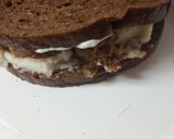 A picture of step 2 of Leftover Meatloaf and Mashed Potatoes and Gravy Sandwich.