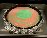 A picture of step 13 of Peppermint / Vanilla Layered Creamy Cheesecake.
