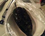 A picture of step 1 of Yummy Poblano Peppers aka Chili Rillenos with Homemade enchilada sauce! :-).