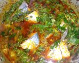 A picture of step 4 of Green vegetable stew(Miyan alayewu).
