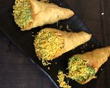 A picture of step 4 of Ice cream cone chaat.