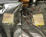 Foto del paso 1 de la receta: Bacalao en papillote con tinta de calamar, gambas picantes y un toque de humo