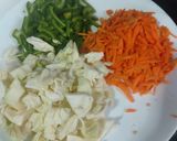 A picture of step 1 of Stir fried Udon noodles /chicken Udon noodles.