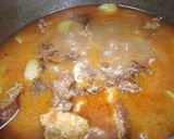 A picture of step 4 of Lauki gosht.
