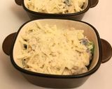 A picture of step 8 of Oyster and Spinach Gratin with Soy Milk and White Miso Sauce.