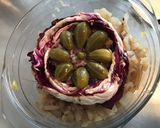 Une image de l'étape 20 de Trévise farcie aux anchois,parmesan et câpres italiennes et sa couronne d oignons de roscoff.
