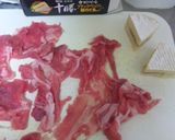 A picture of step 1 of Camembert Cheese Filled Fried Pork Rolls.