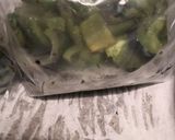 A picture of step 3 of Freezing Fire Roasted Green Bell Peppers.
