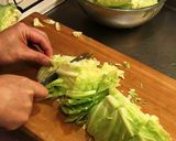 A picture of step 4 of Miso Motsu Nabe (Hakata Specialty).
