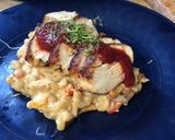 A picture of step 10 of Tuscan Chicken Mac w/ Dr Pepper BBQ glaze.