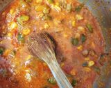 A picture of step 5 of Corn capsicum masala.