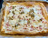 Une image de l'étape 3 de Tarte salée à la ricotta et jambon de Parme.