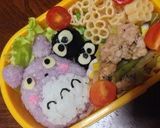 A picture of step 5 of Totoro Character Bento.